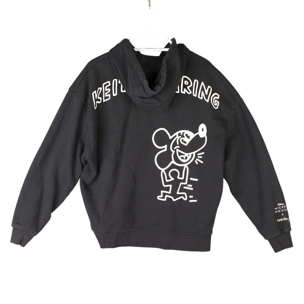 Disney Mickey Mouse x Keith Haring Hoodie Disneyland Unisex Black Size X-Small